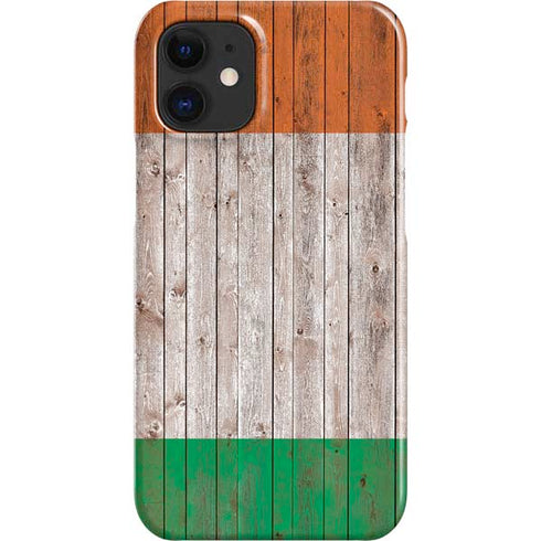 Ireland Flag Dark Wood iPhone 12 Mini Lite Case